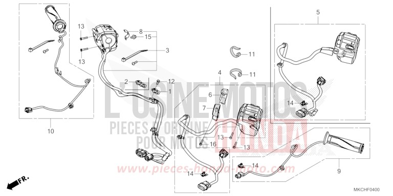 HANDLE SWITCH for Gold Wing GUNMETAL BLACK METLLIC (NHC52B) from 2021